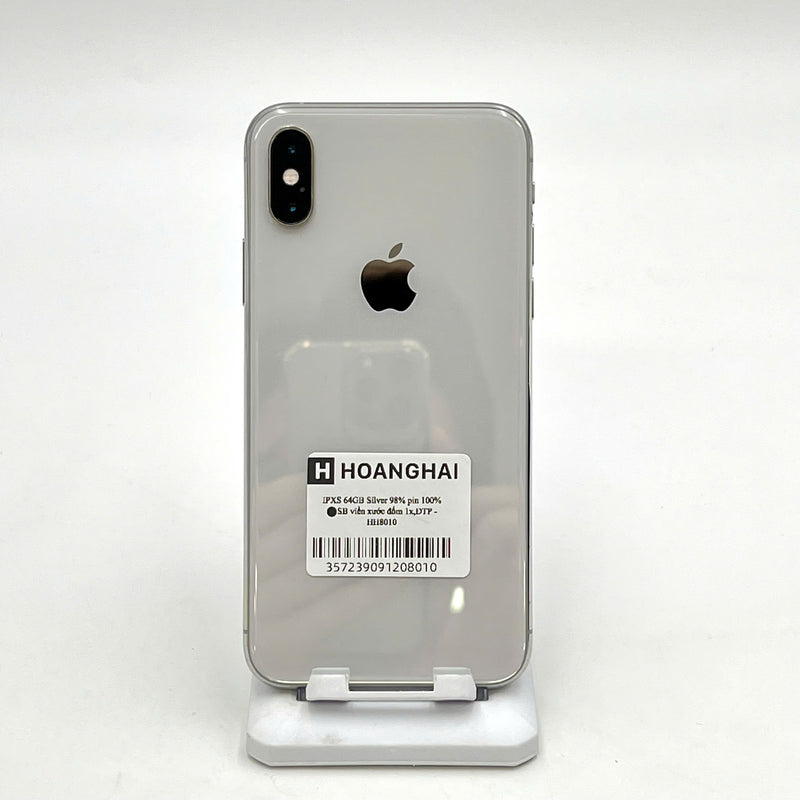 iPhone XS 64GB Bạc 98% pin 100% Máy đã trả hết tiền mạng dùng như Quốc tế Apple (Đã thay pin - Đốm camera 1x, viền xước) - HH8010