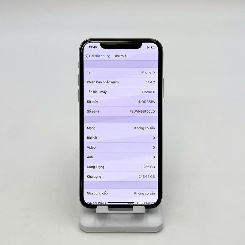 iPhone X 256GB Trắng 98% pin 100% DBH Máy đã trả hết tiền mạng dùng như Quốc tế Apple (Đã thay pin, viền xước)- HH6496