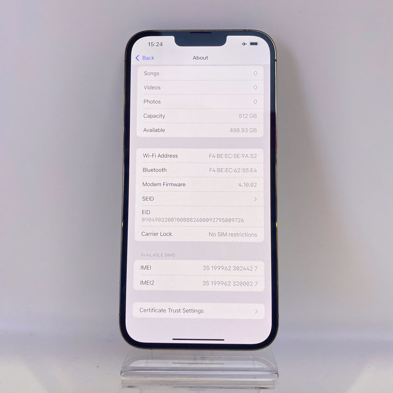 iPhone 13 Pro Max 512GB Vàng 98% pin 100% Quốc tế từ AU (Không dùng sim AU - Đốm camera 3x - Đã thay pin) HH4427
