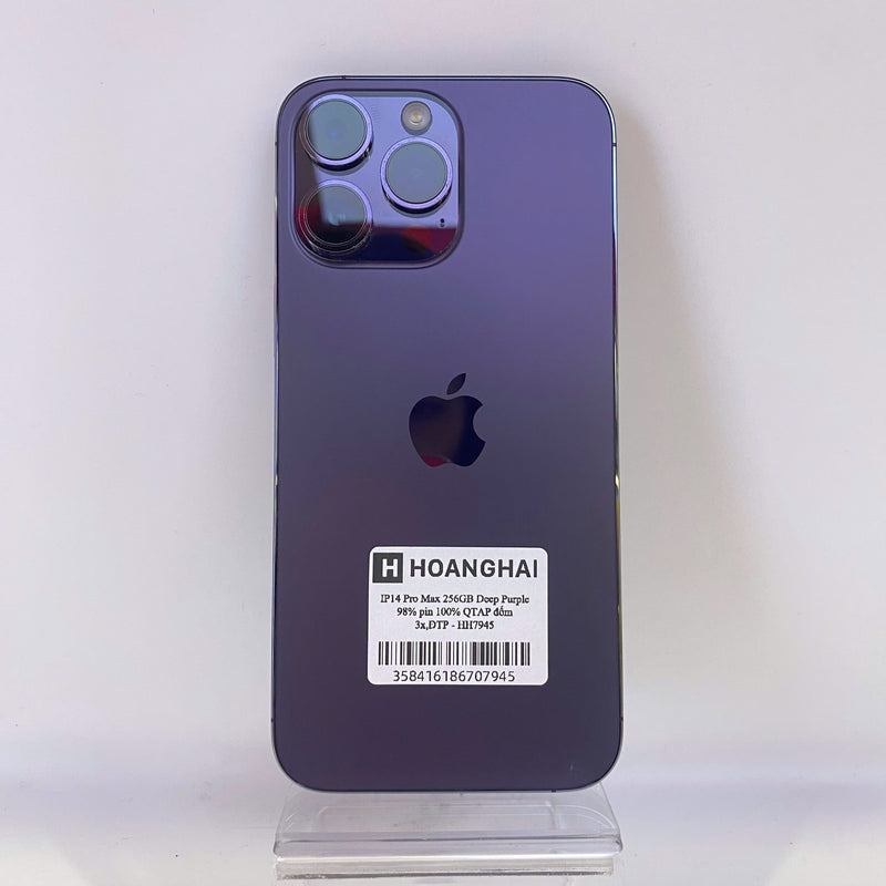 iPhone 14 Pro Max 256GB Tím 98% pin 100% Quốc tế Apple (Đốm camera 3x - Đã thay pin) HH7945