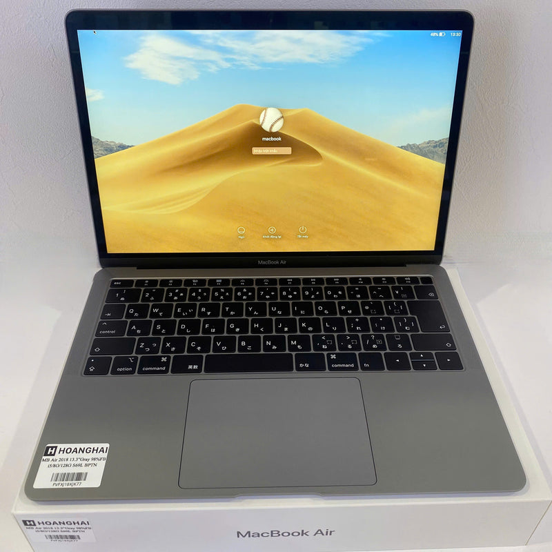 Macbook Air 2018 13.3in Gray Intel Core i5/RAM 8GB/SSD 128GB 98% fullbox Sạc 69 lần BPTN