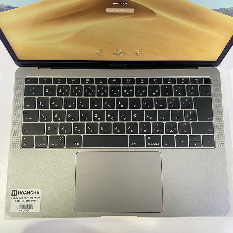 Macbook Air 2018 13.3in Gray Intel Core i5/RAM 8GB/SSD 128GB 98% fullbox Sạc 69 lần BPTN