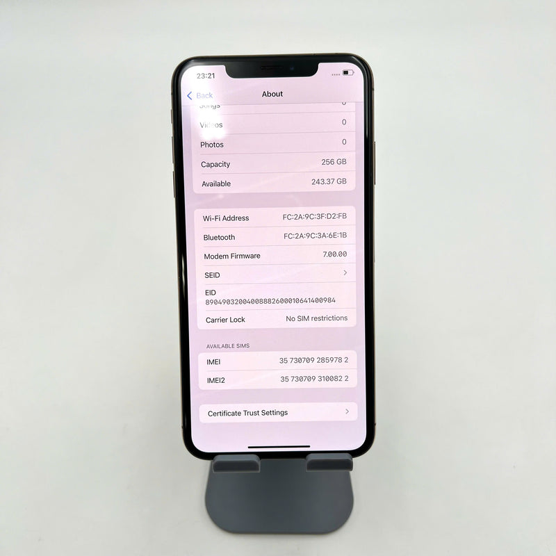 iPhone XS Max 256GB Vàng 98% pin 100% DBH Máy đã trả hết tiền mạng dùng như Quốc tế Apple (Đã thay pin - Đốm camera 1x) - HH9782