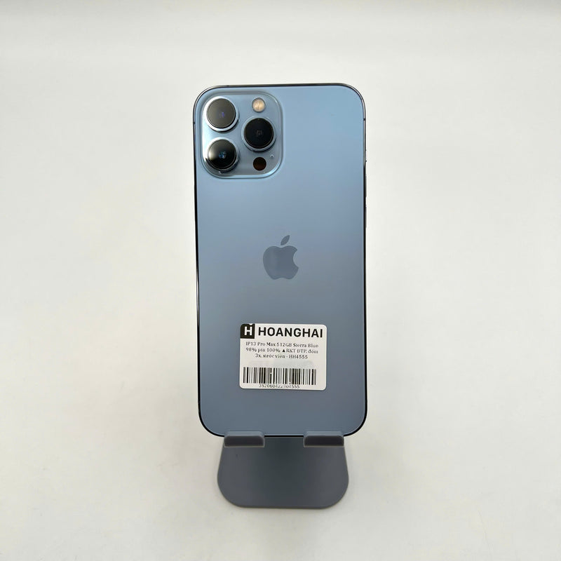 iPhone 13 Pro Max 512GB Xanh Dương 98% pin 100% Quốc tế từ RKT (Không dùng sim RKT - Đã thay pin - Đốm camera 3x, xước viền) - HH4555