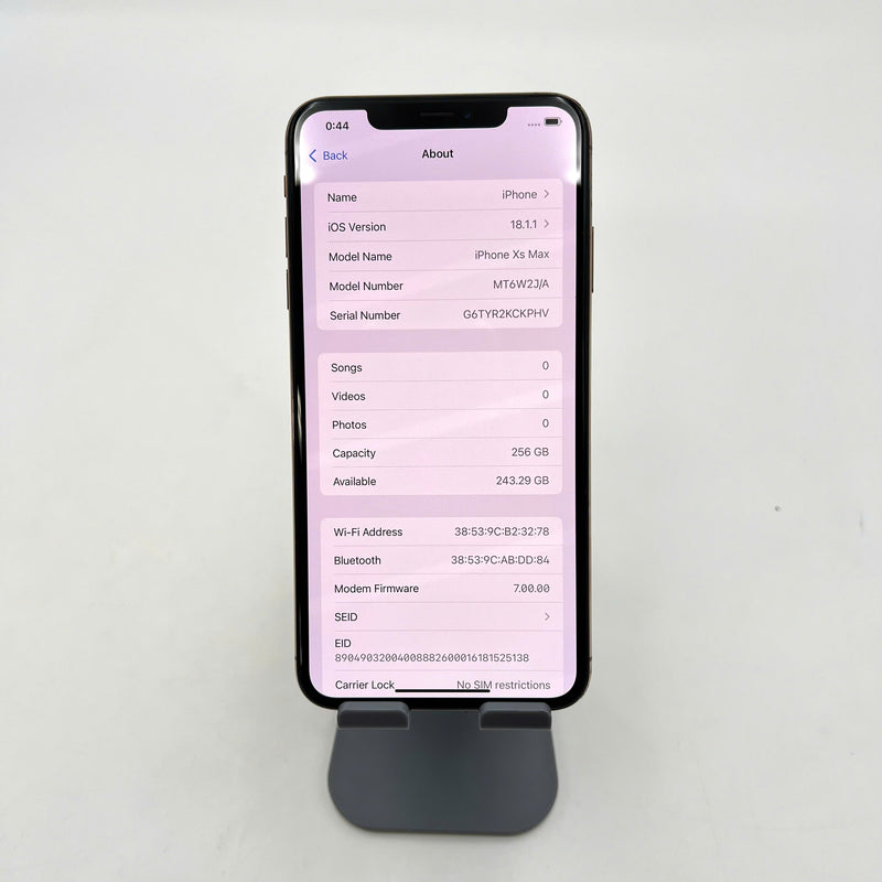 iPhone XS Max 256GB Vàng 97% pin 100% Máy đã trả hết tiền mạng dùng như Quốc tế Apple (Đã thay pin, xước viền) - HH5675