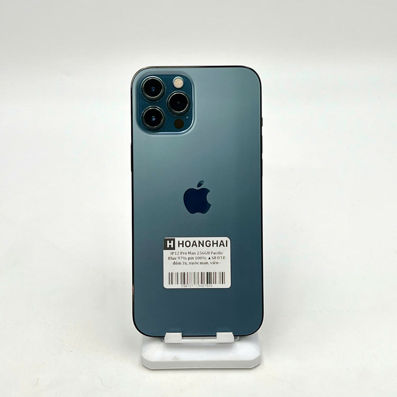 iPhone 12 Pro Max 256GB Xanh Dương 97% pin 100% Quốc tế từ SB (Không dùng sim SB - Đã thay pin - Đốm camera 3x, xước màn, viền) - HH7549