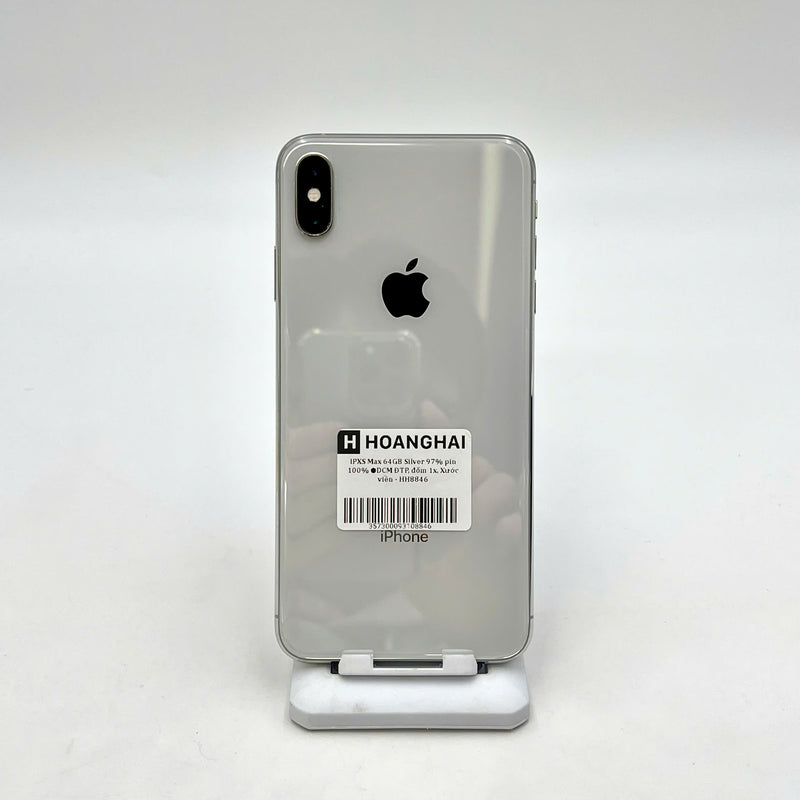 iPhone XS Max 64GB Bạc 97% pin 100% Máy đã trả hết tiền mạng dùng như Quốc tế Apple (Đốm camera 1x - Đã thay pin, xước viền) - HH8846