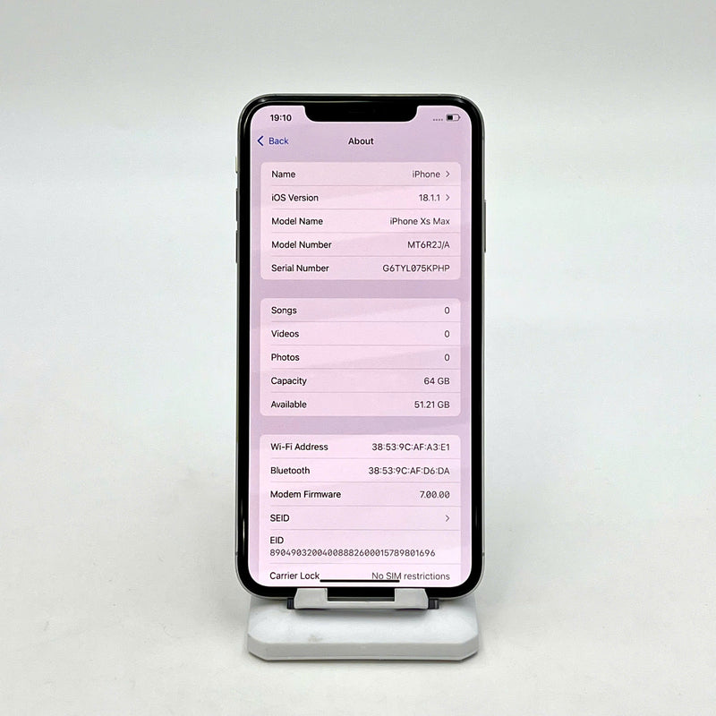 iPhone XS Max 64GB Bạc 97% pin 100% Máy đã trả hết tiền mạng dùng như Quốc tế Apple (Đốm camera 1x - Đã thay pin, xước viền) - HH8846