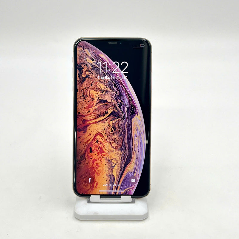 iPhone XS Max 256GB Vàng 98% pin 100% Máy đã trả hết tiền mạng dùng như Quốc tế Apple (Đã thay pin - Đốm camera 1x,  xước màn dưới và viền)- HH1589