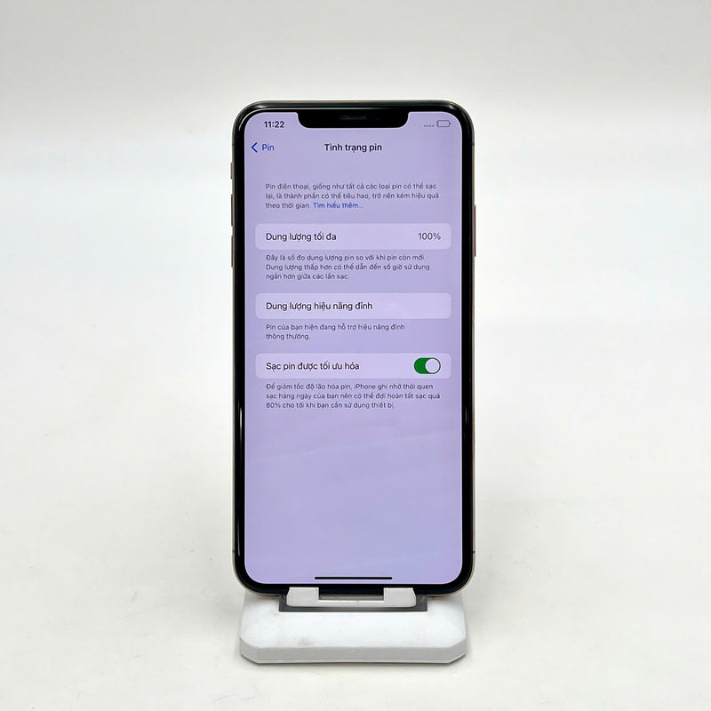 iPhone XS Max 256GB Vàng 97% pin 100% Máy đã trả hết tiền mạng dùng như Quốc tế Apple (Đã thay pin - Đốm camera 1x, xước màn, viền)