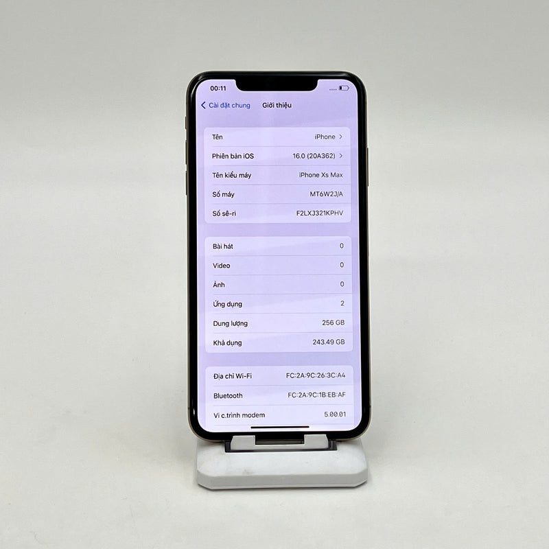 iPhone XS Max 256GB Vàng 97% pin 100% Máy đã trả hết tiền mạng dùng như Quốc tế Apple (Đã thay pin - Đốm camera 1x, xước màn, viền)