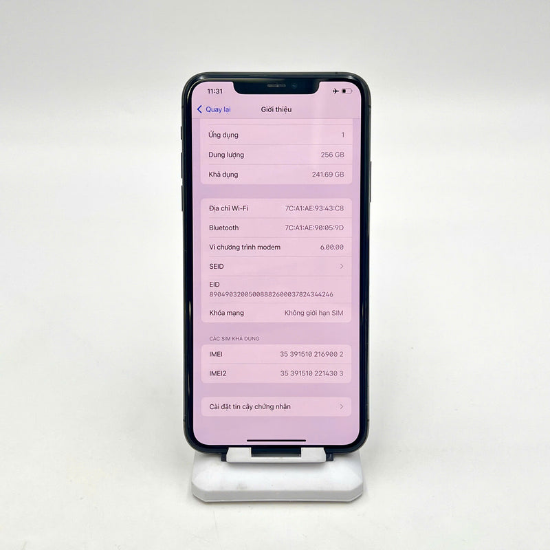 iPhone 11 Pro Max 256GB Xám 97% pin 100% Máy đã trả hết tiền mạng dùng như Quốc tế Apple (Đã thay pin - xước viền, lưng) - HH9002