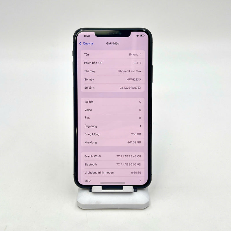 iPhone 11 Pro Max 256GB Xám 97% pin 100% Máy đã trả hết tiền mạng dùng như Quốc tế Apple (Đã thay pin - xước viền, lưng) - HH9002