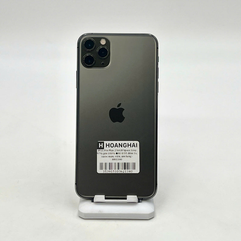 iPhone 11 Pro Max 256GB Xám 97% pin 100% Máy đã trả hết tiền mạng dùng như Quốc tế Apple (Đã thay pin - Đốm camera 1x, xước màn, viền, ám lưng) - HH1340