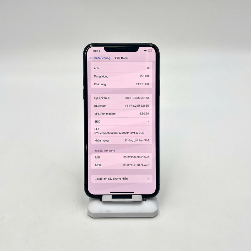 iPhone 11 Pro Max 256GB Xám 97% pin 100% Máy đã trả hết tiền mạng dùng như Quốc tế Apple (Đã thay pin - Đốm camera 1x, xước màn, viền, ám lưng) - HH1340