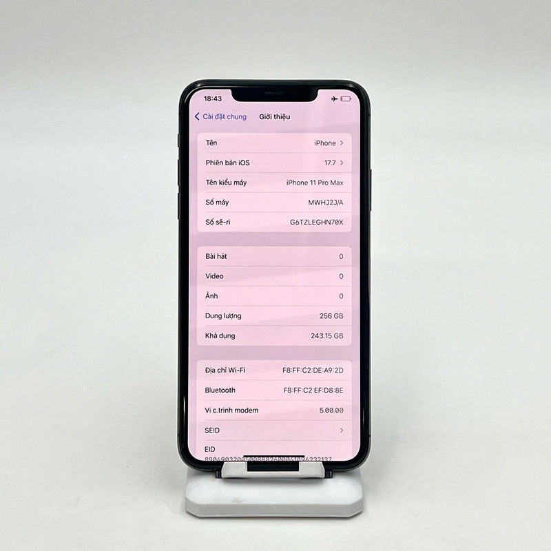 iPhone 11 Pro Max 256GB Xám 97% pin 100% Máy đã trả hết tiền mạng dùng như Quốc tế Apple (Đã thay pin - Đốm camera 1x, xước màn, viền, ám lưng) - HH1340