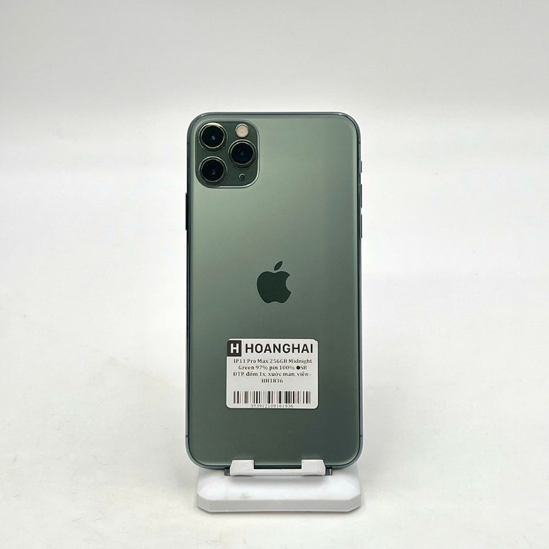 iPhone 11 Pro Max 256GB Xanh Lá 97% pin 100% Máy đã trả hết tiền mạng dùng như Quốc tế Apple (Đã thay pin - Đốm camera 1x, xước màn, viền) - HH1836