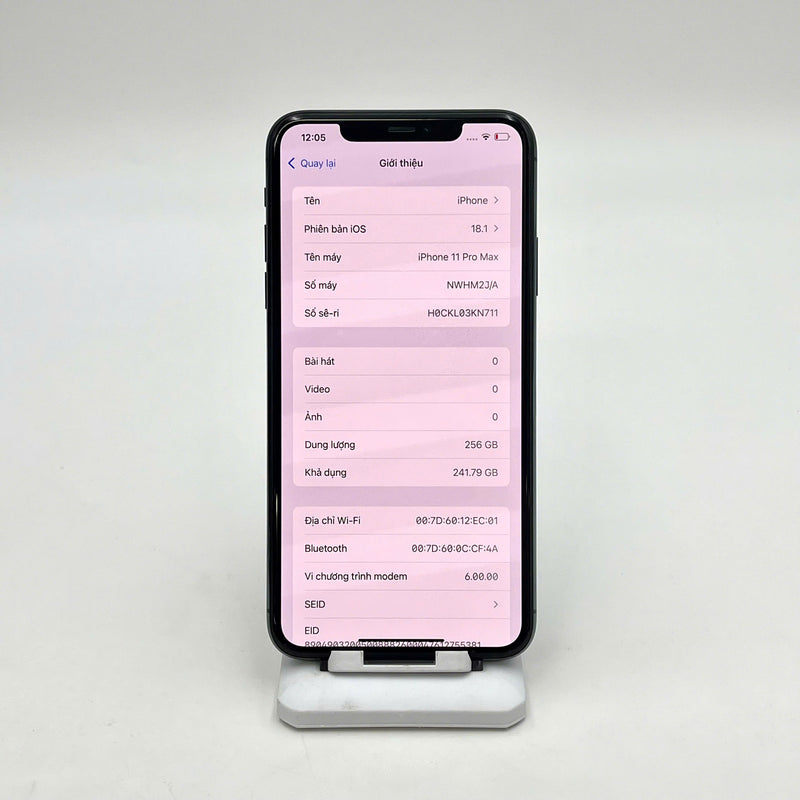 iPhone 11 Pro Max 256GB Xanh Lá 97% pin 100% DBH Máy đã trả hết tiền mạng dùng như Quốc tế Apple (Đã thay pin - Đốm camera 1x, xước màn, viền) - HH8190