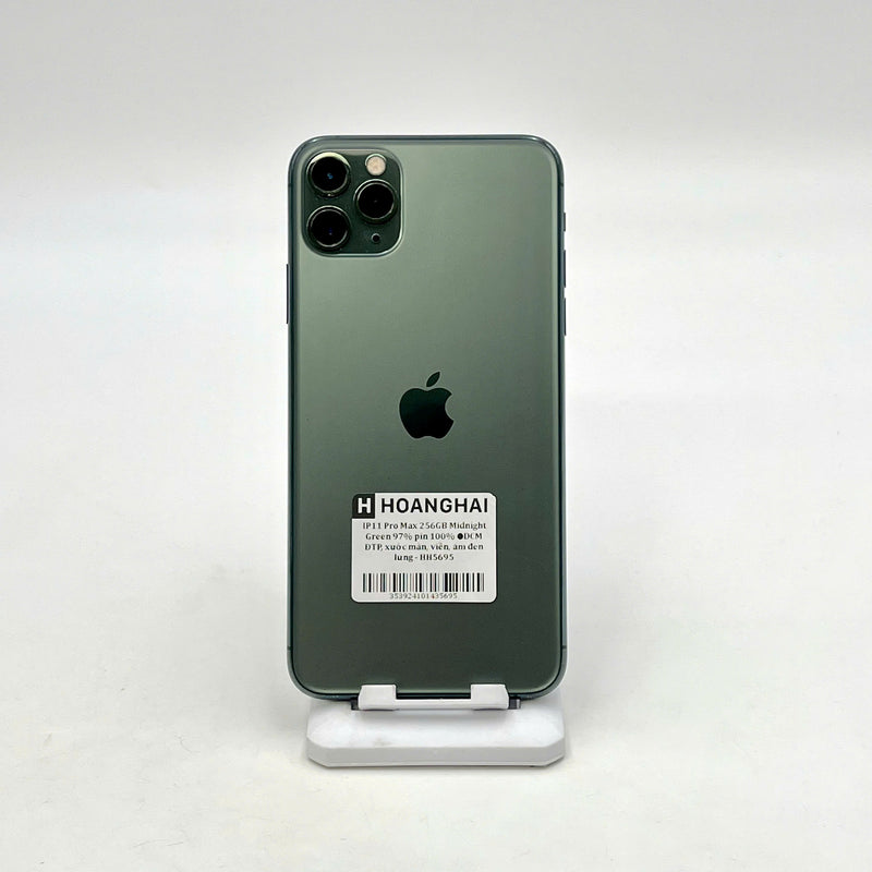 iPhone 11 Pro Max 256GB Xanh Lá 97% pin 100% Máy đã trả hết tiền mạng dùng như Quốc tế Apple (Đã thay pin, xước màn, viền, ám đen lưng) - HH5695