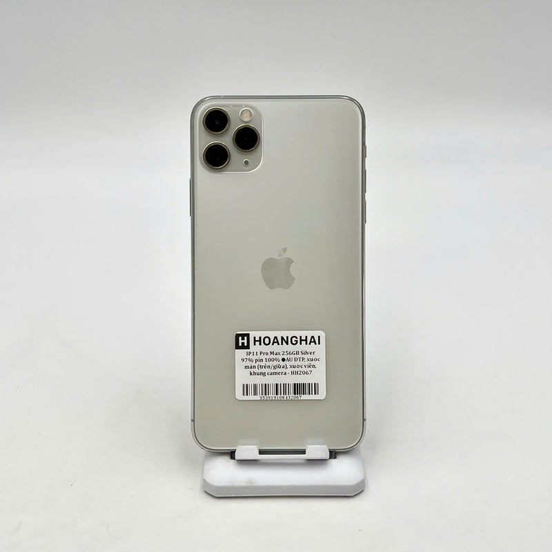 iPhone 11 Pro Max 256GB Bạc 97% pin 100% Máy đã trả hết tiền mạng dùng như Quốc tế Apple (Đã thay pin, xước màn viền, khung camera) - HH2067