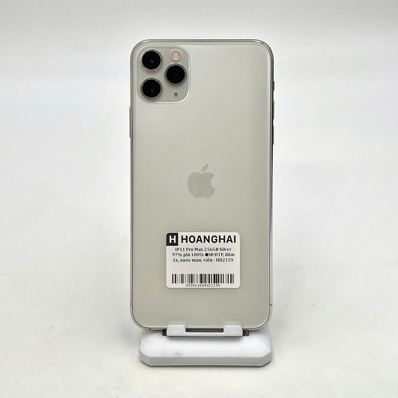 iPhone 11 Pro Max 256GB Bạc 97% pin 100% Máy đã trả hết tiền mạng dùng như Quốc tế Apple (Đã thay pin - Đốm camera 1x, xước màn, viền) - HH2159