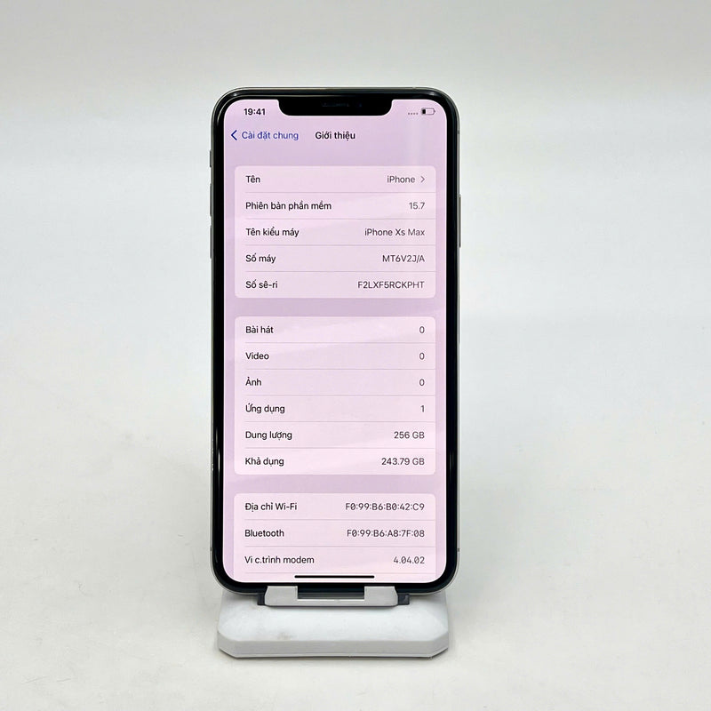 iPhone XS Max 256GB Bạc 97% pin 100% Máy đã trả hết tiền mạng dùng như Quốc tế Apple (Đốm camera 1x - Đã thay pin, xước màn, viền) - HH9974