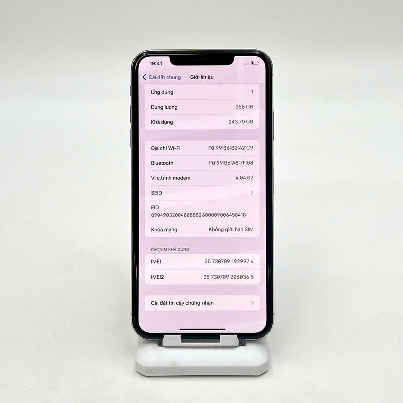 iPhone XS Max 256GB Bạc 97% pin 100% Máy đã trả hết tiền mạng dùng như Quốc tế Apple (Đốm camera 1x - Đã thay pin, xước màn, viền) - HH9974