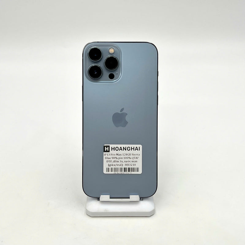 iPhone 13 Pro Max 128GB Xanh Dương 98% pin 100% Quốc tế Apple  (Đã thay pin - Đốm camera 3x, xước màn) - HH3210