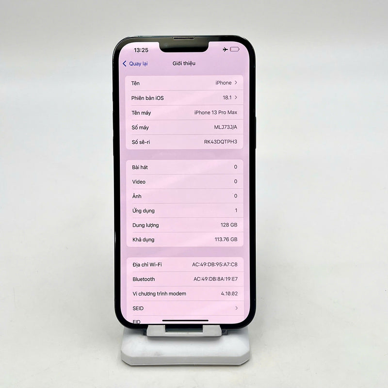 iPhone 13 Pro Max 128GB Xanh Dương 98% pin 100% Quốc tế Apple  (Đã thay pin - Đốm camera 3x, xước màn) - HH3210