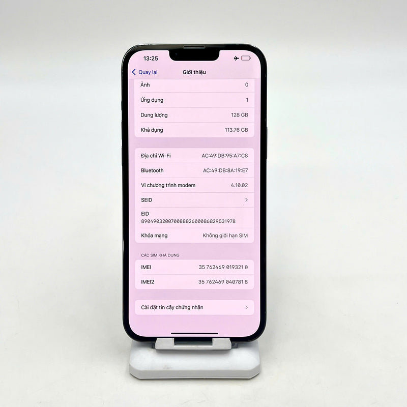 iPhone 13 Pro Max 128GB Xanh Dương 98% pin 100% Quốc tế Apple  (Đã thay pin - Đốm camera 3x, xước màn) - HH3210