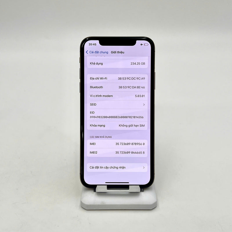 iPhone XS 256GB Vàng 97% pin 100% Máy đã trả hết tiền mạng dùng như Quốc tế Apple (Đã thay pin, xước màn, viền) - HH9560