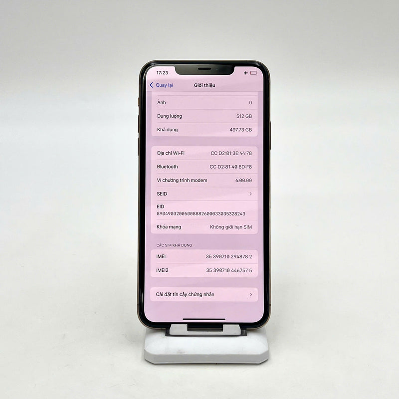 iPhone 11 Pro Max 512GB Vàng 97% pin 100% Máy đã trả hết tiền mạng dùng như Quốc tế Apple (Đã thay pin - Đốm camera 1x, xước màn, viền, ám lưng) - HH8782