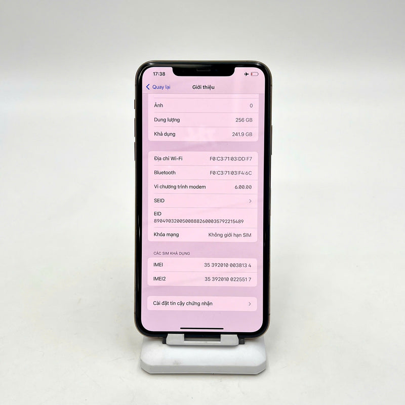 iPhone 11 Pro Max 256GB Vàng 98% pin 100% Máy đã trả hết tiền mạng dùng như Quốc tế Apple (Đã thay pin) - HH8134