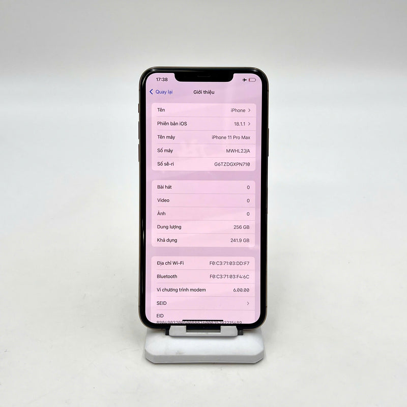 iPhone 11 Pro Max 256GB Vàng 98% pin 100% Máy đã trả hết tiền mạng dùng như Quốc tế Apple (Đã thay pin) - HH8134