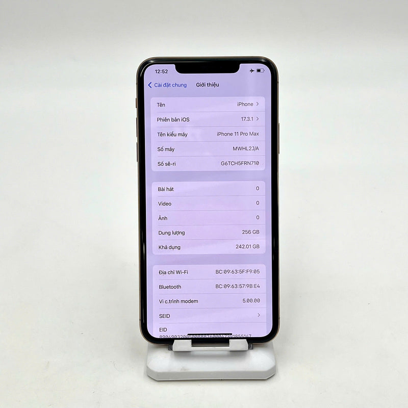 iPhone 11 Pro Max 256GB Vàng 97% pin 100% Máy đã trả hết tiền mạng dùng như Quốc tế Apple (Đã thay pin, xước màn, viền) - HH2455