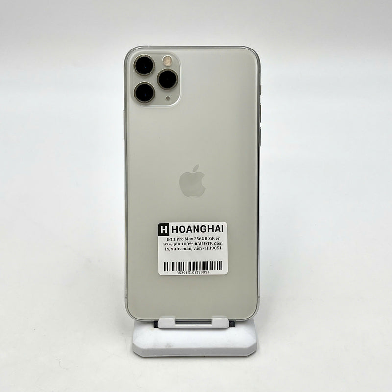 iPhone 11 Pro Max 256GB Bạc 97% pin 100% Máy đã trả hết tiền mạng dùng như Quốc tế Apple (Đã thay pin - Đốm camera 1x, xước màn, viền) - HH9054