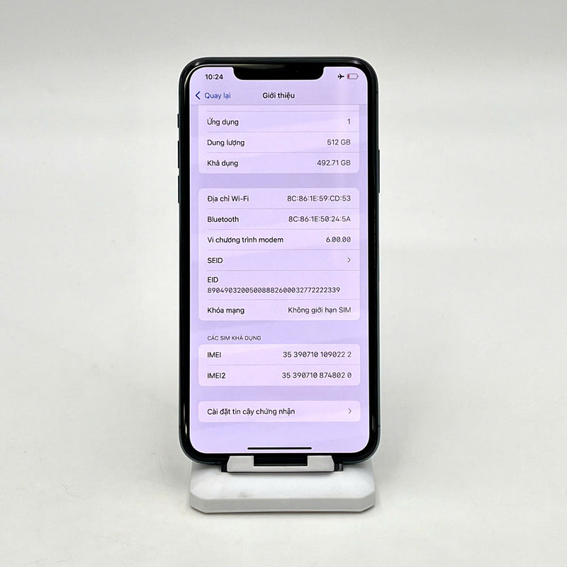 iPhone 11 Pro Max 512GB Xanh Lá 98% pin 100% Máy đã trả hết tiền mạng dùng như Quốc tế Apple (Đã thay pin - Đốm camera 1x, xước viền) - HH0222