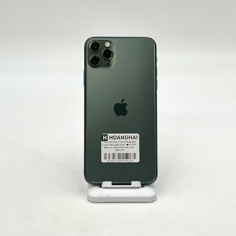 iPhone 11 Pro Max 256GB Xanh Lá 98% pin 100% Máy đã trả hết tiền mạng dùng như Quốc tế Apple (Đã thay pin - Đốm camera 1x, xước, ám viền) - HH9229