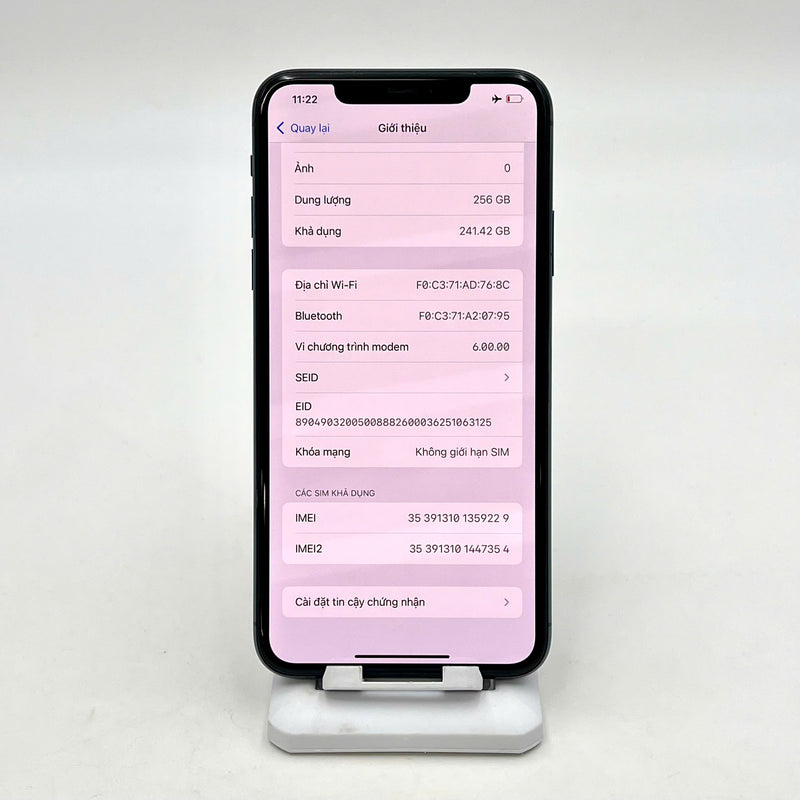 iPhone 11 Pro Max 256GB Xanh Lá 98% pin 100% Máy đã trả hết tiền mạng dùng như Quốc tế Apple (Đã thay pin - Đốm camera 1x, xước, ám viền) - HH9229