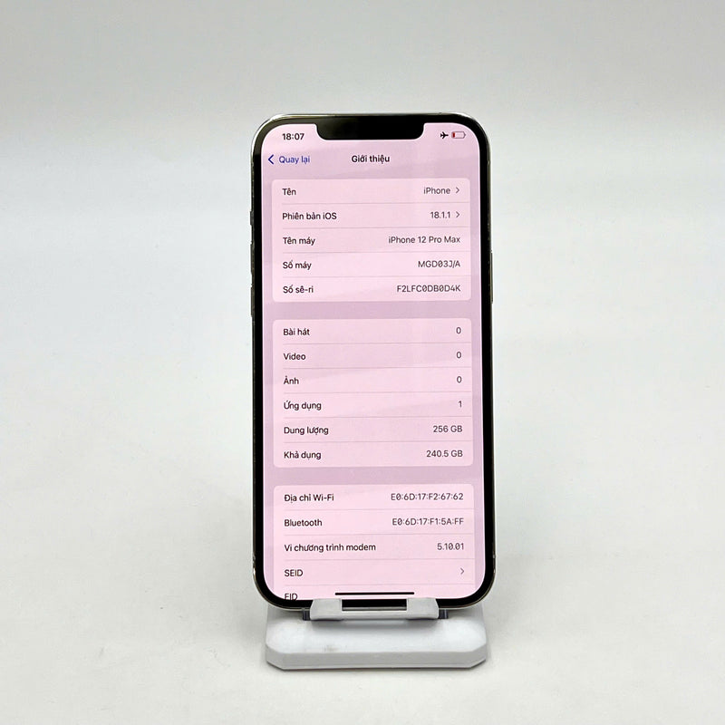 iPhone 12 Pro Max 256GB Bạc 97% pin 100% Quốc tế Apple (Đã thay pin, xước màn, viền) - HH5884