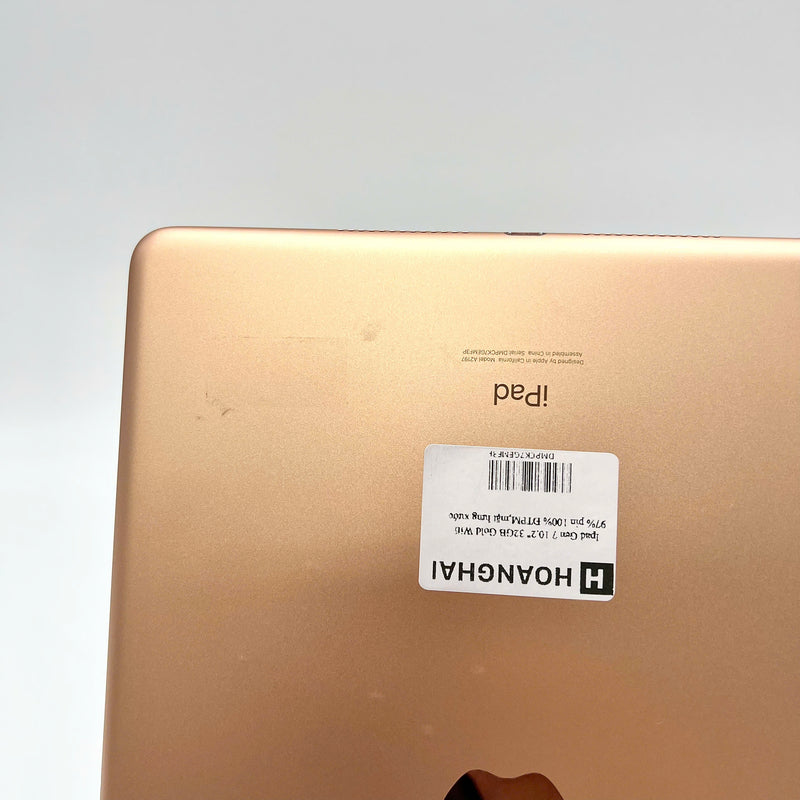 iPad Gen 7 2019 10.2in 32GB Vàng Wifi 97% pin 100%   (Đã thay pin, mặt lưng xước)