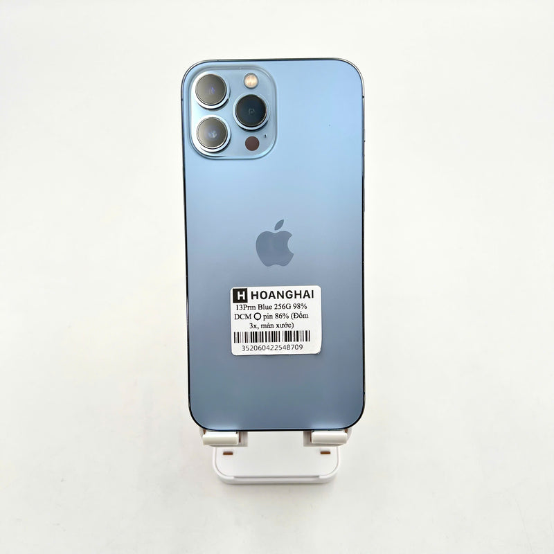 iPhone 13 Pro Max 256GB Xanh Dương 98% pin 86% Máy đã trả hết tiền mạng dùng như Quốc tế Apple (Đốm camera 3x, màn xước) - HH8709