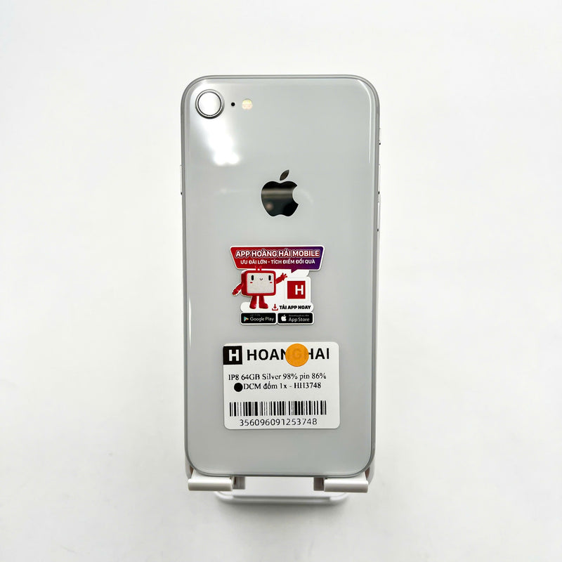 iPhone 8 64GB Trắng 98% pin 86%  Máy đã trả hết tiền mạng dùng như Quốc tế Apple (Đốm camera 1x) - HH3748