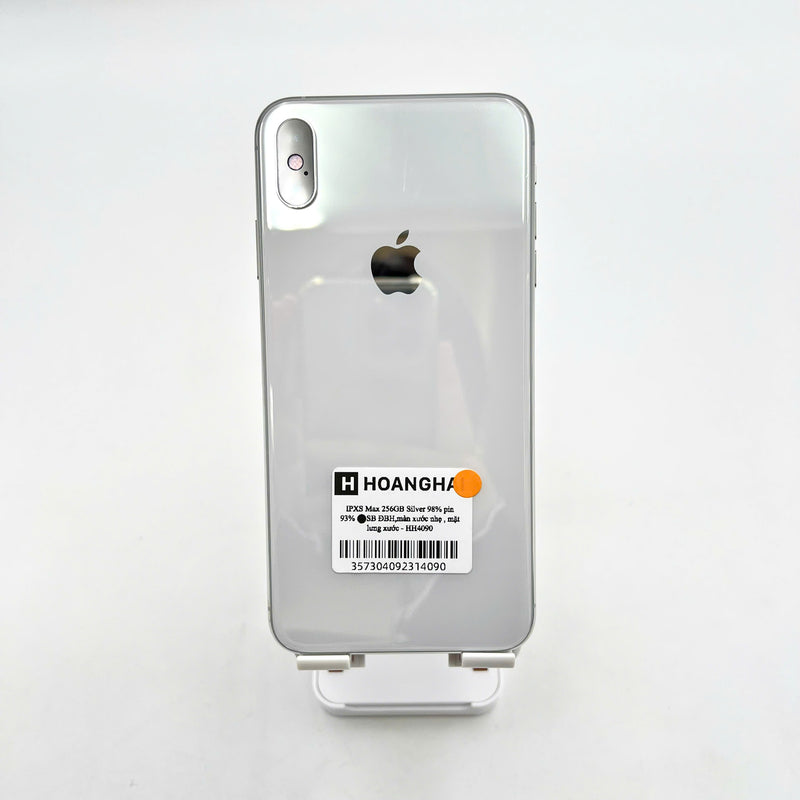 iPhone XS Max 256GB Bạc 98% pin 93% DBH Máy đã trả hết tiền mạng dùng như Quốc tế Apple (màn, mặt lưng xước) - HH4090