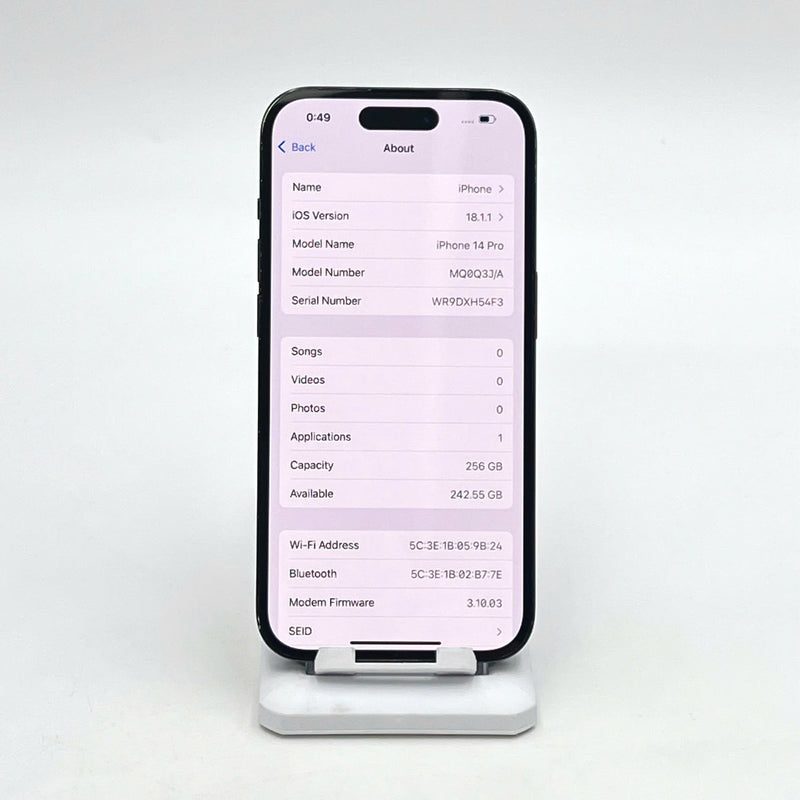 iPhone 14 Pro 256GB Đen 98% pin 100% Quốc tế từ SB (Không dùng sim SB - Đã thay pin - Xước viền) - HH1721