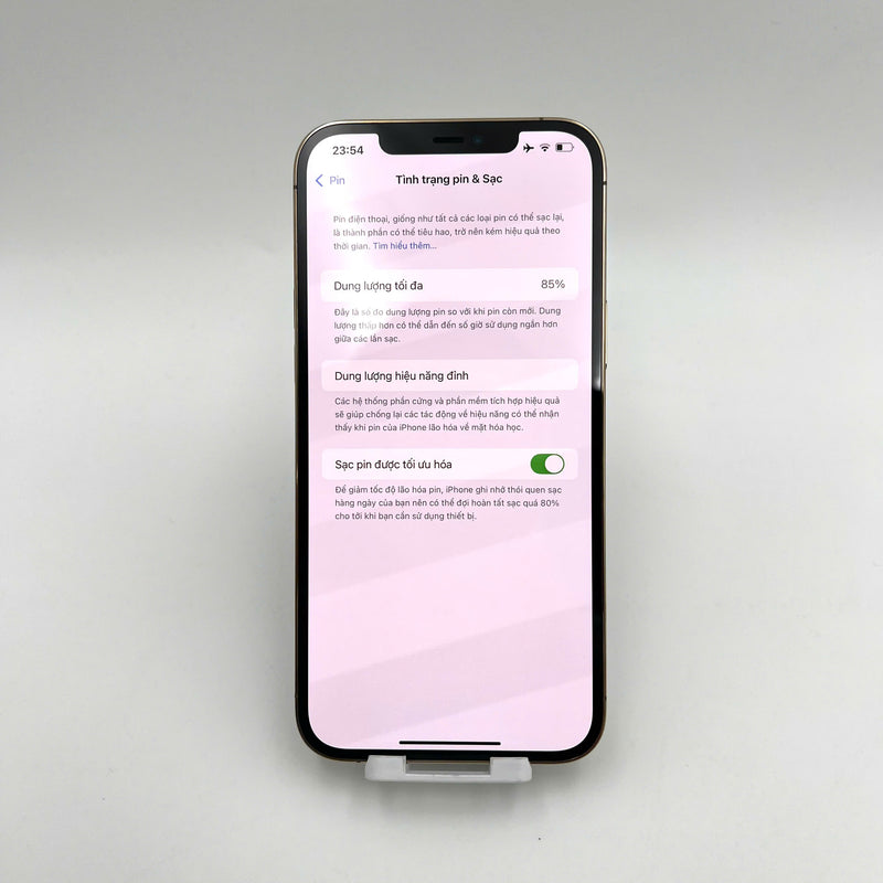 iPhone 12 Pro Max 128GB Vàng 98% pin 85%  Máy đã trả hết tiền mạng dùng như Quốc tế Apple (Đốm camera 3x, xước viền) - HH1699