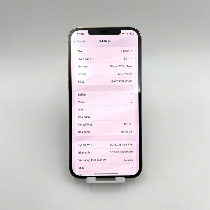 iPhone 12 Pro Max 128GB Vàng 98% pin 85%  Máy đã trả hết tiền mạng dùng như Quốc tế Apple (Đốm camera 3x, xước viền) - HH1699