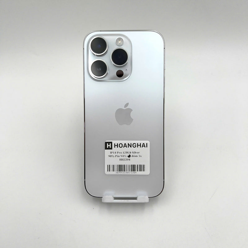 iPhone 14 Pro 128GB Bạc 98% pin 94%  Máy đã trả hết tiền mạng dùng như Quốc tế Apple (Đốm camera 3x) - HH2204