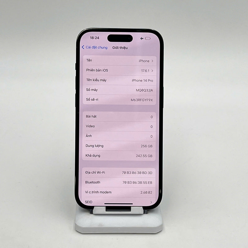 iPhone 14 Pro 256GB Đen 98% pin 85%  Quốc tế Apple (xước viền) - HH4077