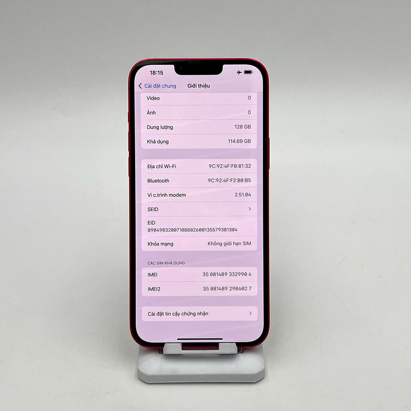 iPhone 14 Plus 128GB Đỏ 97% pin 87%  Quốc tế từ DCM (Không dùng sim DCM - Máy xước) - HH9904